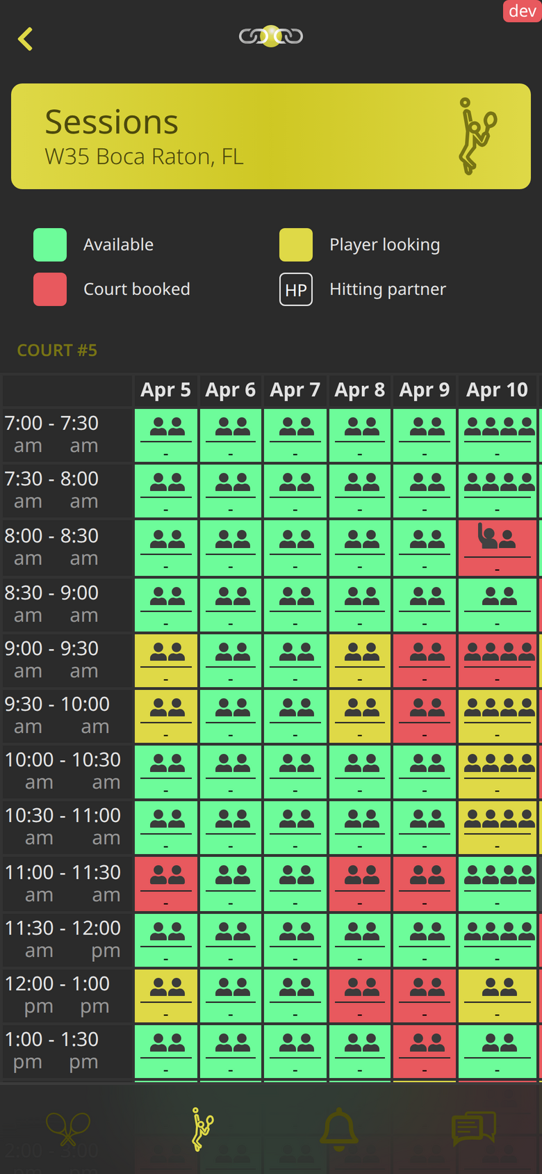 Book a court without queuing at the desk