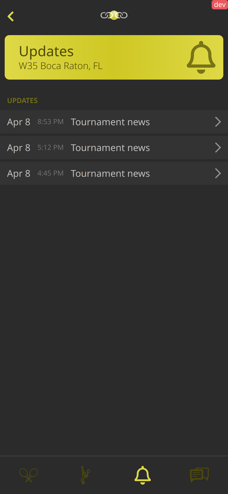 Session chat with your court mates. Tournament chat with everyone.
